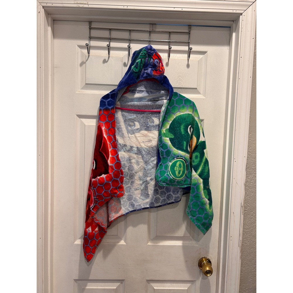 PJ Masks Hooded Bath Towel Kids Blue Red Green Catboy Owlette Gekko DIsney